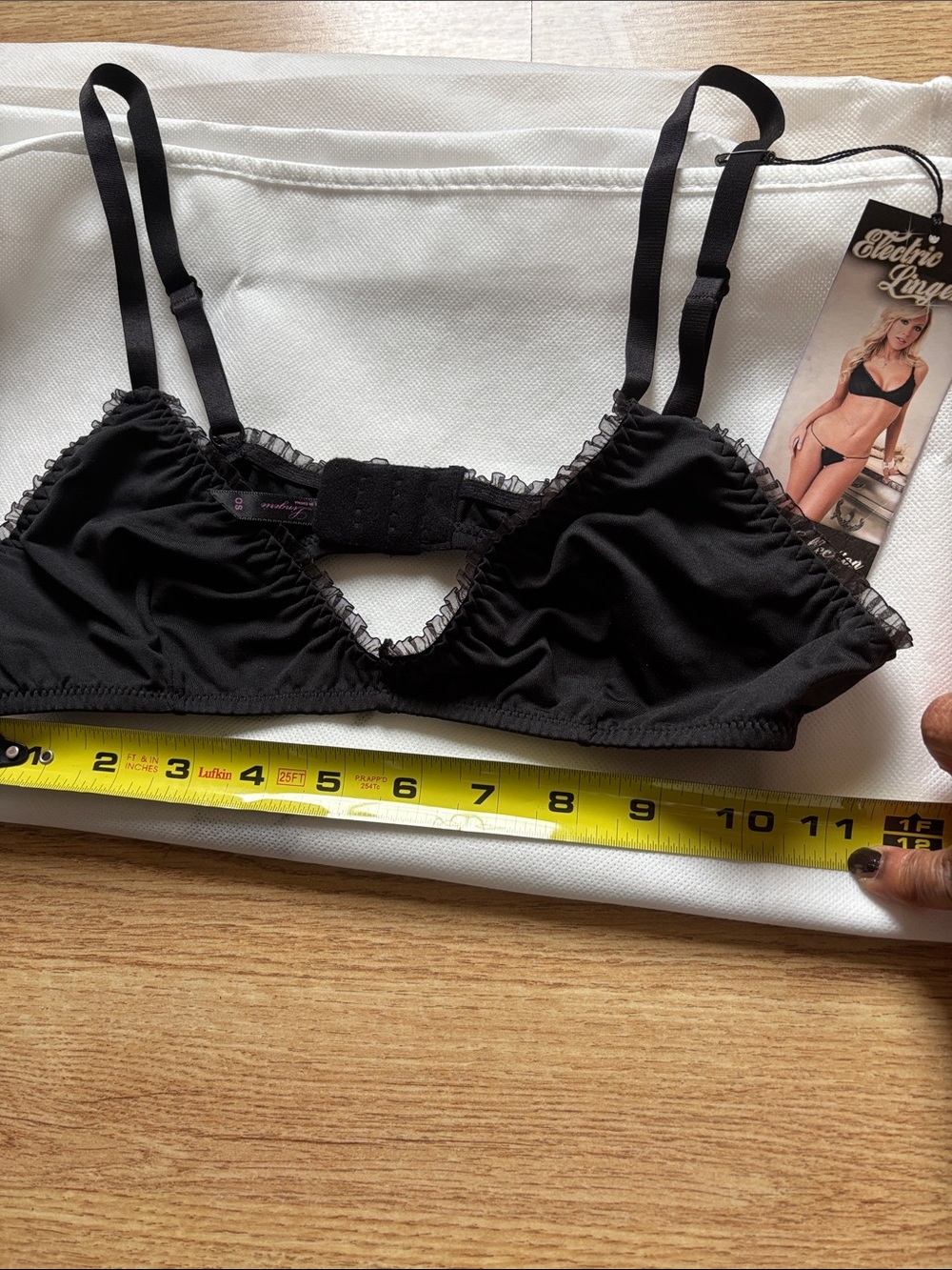 Electric Lingerie NWT Black Lace-Trim Bralette SMALL - Picture 14 of 17